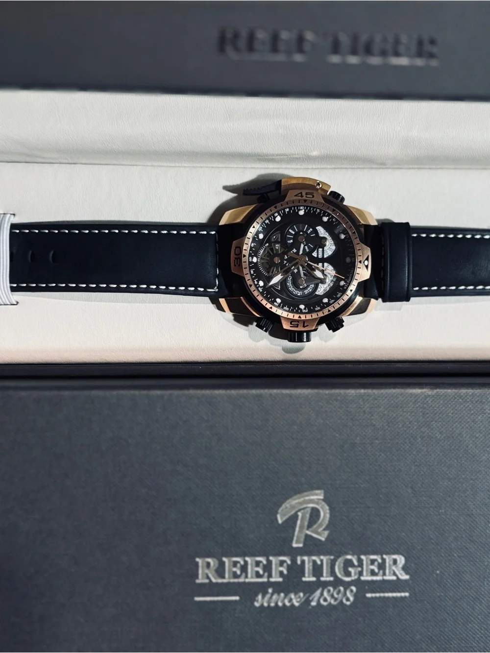 Luxury Genuine leather Business Bag set + watch